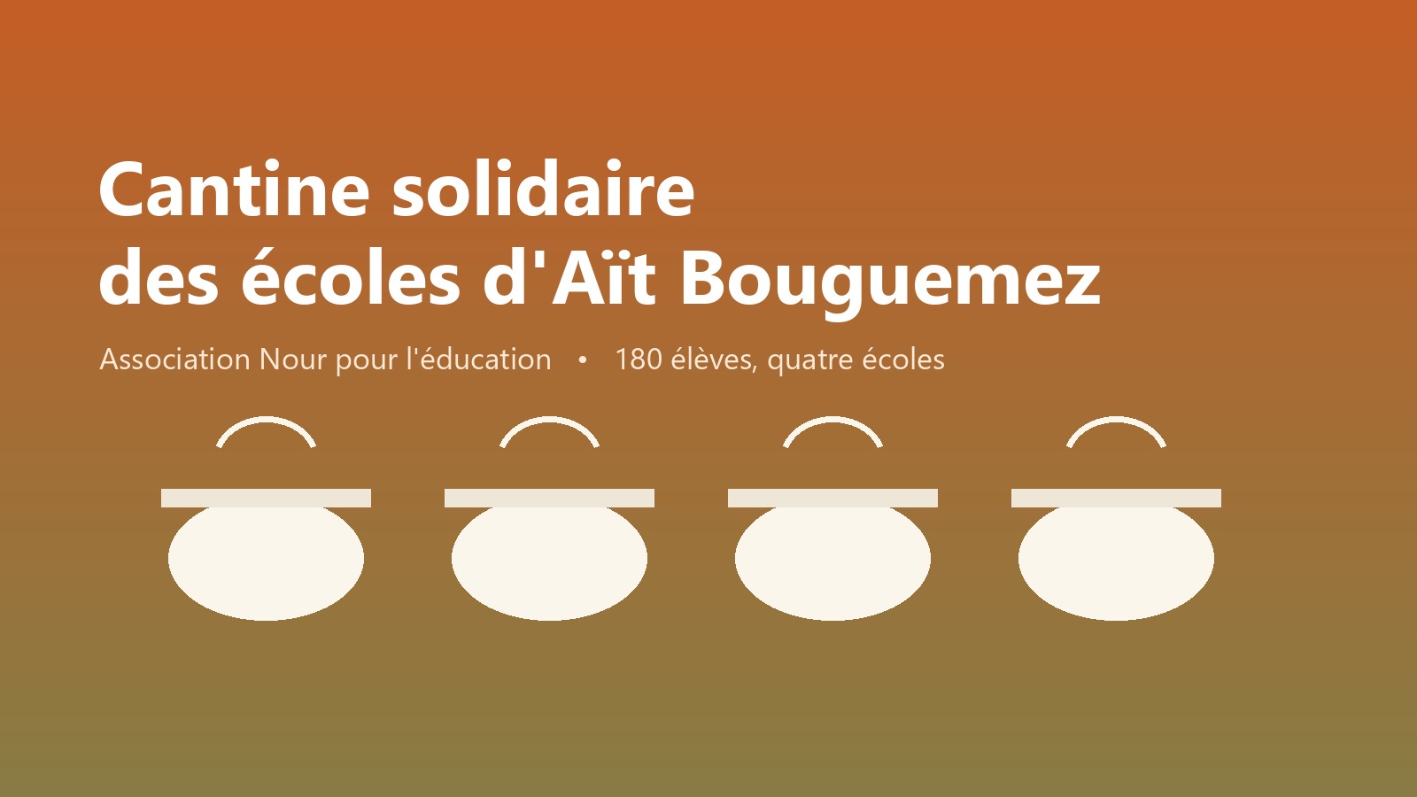 Cantine solidaire des écoles d'Aït Bouguemez